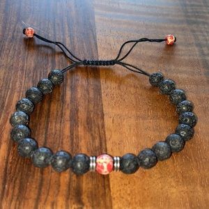 Lava Rock Essential Oil Diffuser Perfume Stone Bead Beaded Adjustable Bracelet